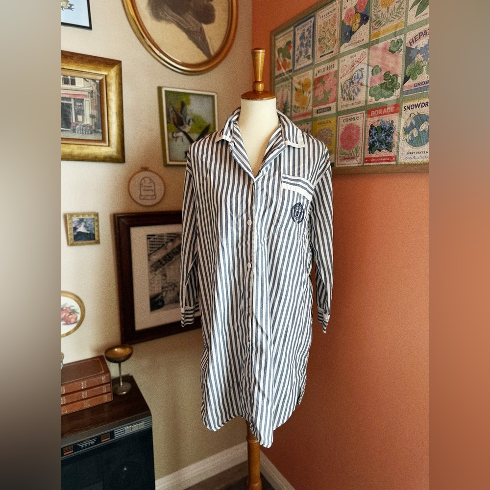 Vintage Nordstrom Lingerie Striped Sleep Shirt